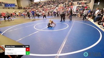 40 lbs Quarterfinal - Daxton Cape, Claremore Wrestling Club vs Zeke Ramsey, Verdigris Youth Wrestling