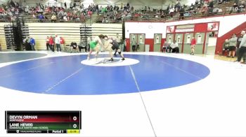 215 lbs Cons. Semi - Devyn Orman, Northview vs Lane Hewig, Evansville North High School