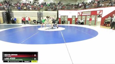 215 lbs Cons. Semi - Devyn Orman, Northview vs Lane Hewig, Evansville North High School