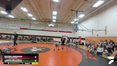 84 lbs Semifinal - Hayden Harshman, North Big Horn Rams vs Landen Belliveau, Buffalo Outlaws Wrestling