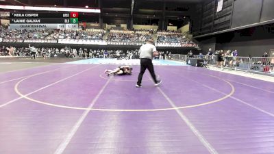 105 lbs Quarterfinal - Keila Cisper, Overland Park-St. Thomas Aquinas HS vs Lainie Galvan, Basehor-Linwood HS