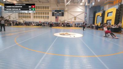 120 lbs Champ. Round 1 - Peter Cephas Jr., Seaford H S vs Jamen Haliburton, Smyrna H S