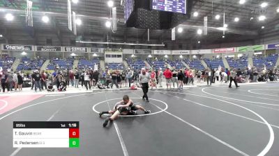 95 lbs Semifinal - Travis Gauvin, Bear Cave WC vs Riley Pedersen, GI Grapplers