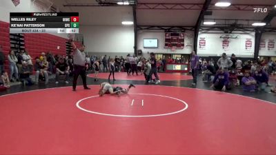 23 lbs Cons. Semi - Welles Riley, Keokuk Kids Wrestling Club vs Ke`nai Patterson, Camp Point Central