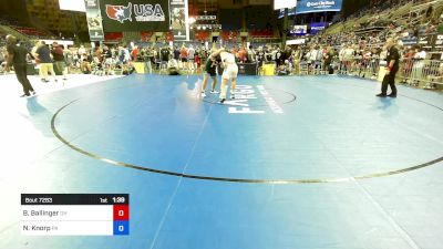 215 lbs Cons 32 #1 - Boden Ballinger, OH vs Noah Knorp, PA