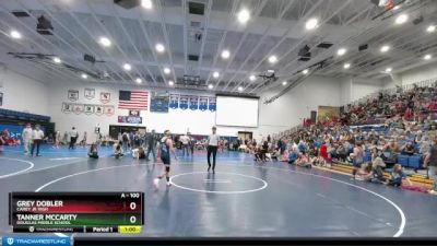 100 lbs Cons. Round 2 - Grey Dobler, Carey Jr High vs Tanner McCarty, Douglas Middle School