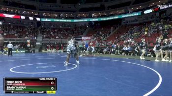 3A-285 lbs Cons. Round 2 - Eddie Becu, Xavier, Cedar Rapids vs Brady Hagan, Dowling Catholic