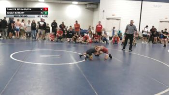 50 lbs Semifinal - Sawyer Richardson, NC vs Jonah Burkett, PA