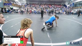 52 lbs Consi Of 8 #2 - Grey Stuck, Carl Albert vs Osiris Alfaro-Williams, OKC Saints Wrestling