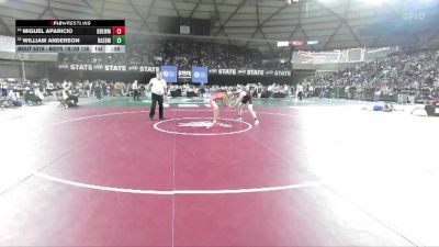 Boys 1B/2B 138 Cons. Round 1 - Miguel Aparicio, Brewster vs William Anderson, Raymond/South Bend