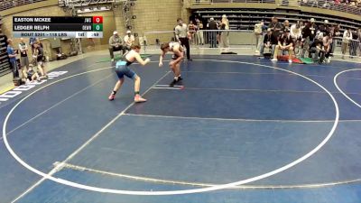 118 lbs Cons. Sub-quarters - Easton McKee, J.W.C. vs Ledger Relph, Devils Wrestling