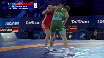 82 kg 1/8 Final - Adlan Akiev, Russian Wrestling Federation vs Arminas Lygnugaris, Lithuania