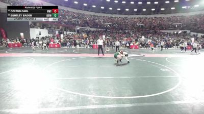 60 lbs Champ. Round 2 - Colton Carl, Westby Wrestling Club vs Bentley Bader, Beaver Dam Youth Wrestling