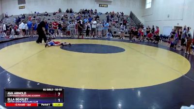 50-55 lbs Round 3 - Ava Arnold, Contenders Wrestling Academy vs Ella Beasley, Center Grove Wrestling Club