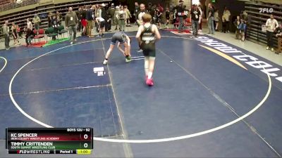 92 lbs Cons. Round 3 - Kc Spencer, Iron County Wrestling Academy vs Timmy Crittenden, South Summit Wrestling Club