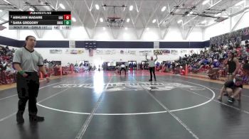 Girls 117 lbs Semifinal - Sara Gregory, Shasta Charter Academy Girls vs Ashleen Madare, Live Oak Girls