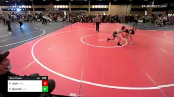 90 lbs Semifinal - Kaiden Lepe, Pounders WC vs Caden Woodall, Blackcat WC