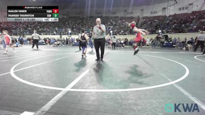 75 lbs Round Of 32 - Hailen Hiner, Pawnee Wrestling Club vs Parker Thornton, Raw Wrestling Club