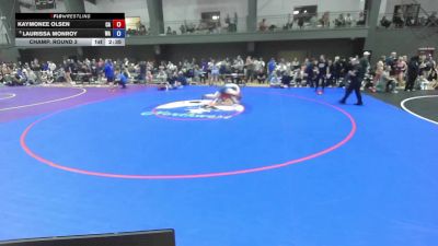 Junior Girls FS - 190 lbs Champ. Round 2 - Kaymonee Olsen, CA vs Laurissa Monroy, WA