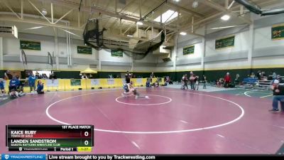 75 lbs 1st Place Match - Landen Sandstrom, DAKOTA RATTLERS WRESTLING CLUB vs Kaice Ruby, Touch Of Gold