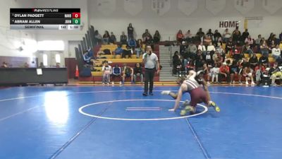 126 lbs Semifinal - Dylan Padgett, Nandua vs Abram Allen, John Marshall
