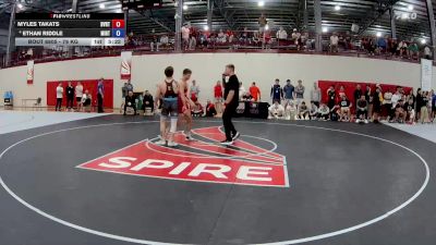 79 kg 3rd Place Match - Myles Takats, Buffalo Valley Regional Training Center vs Ethan Riddle, Minnesota - RTC