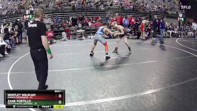 130 lbs Quarterfinals (8 Team) - Whitley Wilscam, Kansas Copperhead vs Zane Portillo, South Dakota Lightning