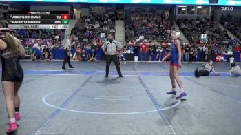 95 lbs Cons. Semi - Racey Schaffer, Great Bend Wrestling Club vs Adelyn Schmale, Trailhands