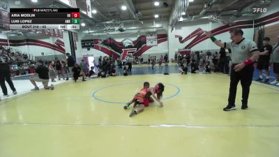 43 lbs 3rd Place Match - Luis Lopez, AV Wrestling Kids vs Aria Modlin, Riverside Rascals