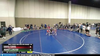 85 lbs Round 1 - Bennett Carlson, Champions Wrestling Club vs Savaya O`Brien, Uintah Girls Wrestling