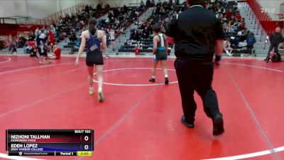 109 lbs Round 5 - Eden Lopez, Gray Harbor College vs Nizhoni Tallman, Evergreen State