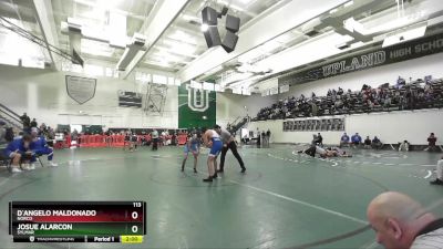 113 lbs Champ. Round 1 - D`Angelo Maldonado, Norco vs Josue Alarcon, Sylmar