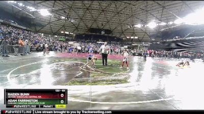 63 lbs Champ. Round 1 - Raiden Bunn, Victory Wrestling-Central WA vs Adam Farrington, Cascade Christian Wrestling Club