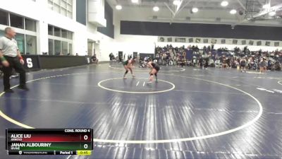 110 lbs Cons. Round 4 - Janan Albouriny, Irvine vs Alice Liu, Arroyo