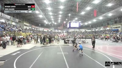 62 lbs Consi Of 16 #2 - Ryker Lewis, Wrangler Wrestling vs Ebin Baker, Creede Miners