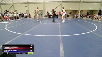 190 lbs Placement Matches (16 Team) - Mason Hartung, Pennsylvania vs Hudson Rogers, Idaho