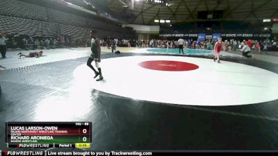 88 lbs Champ. Round 1 - Lucas Larson-Owen, Inland Northwest Wrestling Training Center vs Richard Arciniega, Ravens Wrestling