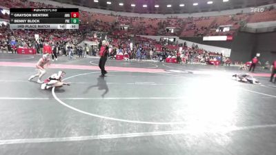 91 lbs 3rd Place Match - Grayson Mentink, Askren Wrestling Acadamy vs Benny Block, Prescott