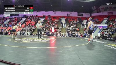 190 lbs Semifinals (8 Team) - Lee Krueger, Detroit Catholic Central HS vs Chase Olson, Clarkston HS