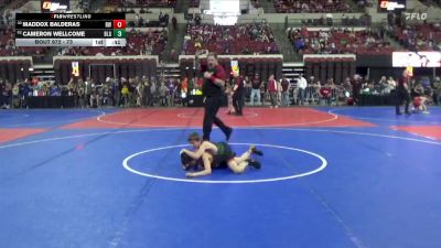73 lbs Cons. Round 4 - Maddox Balderas, Ronan Wrestling vs Cameron Wellcome, Belgrade Little Guy