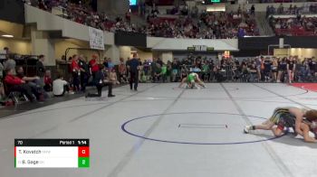 70 lbs Champ. Round 1 - Byron Gage, CJI Hawks vs Taevyn Kovatch, North Montana Wrestling Club