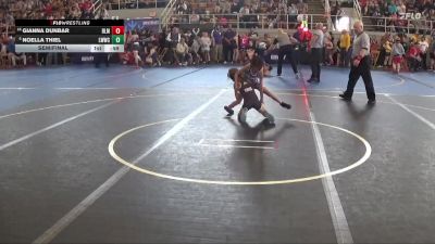 50 lbs Semifinal - Gianna Dunbar, Barberton Lady Magics vs Noella Thiel, Lady Warriors Wrestling Club