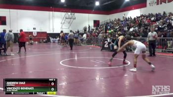 126 lbs Cons. Round 2 - Vincenzo Benenati, Aliso Niguel vs Andrew Diaz, Hesperia