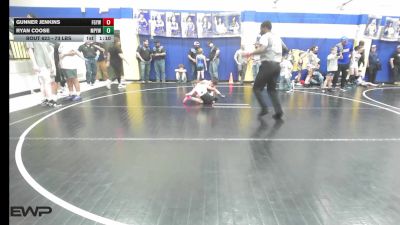 73 lbs Semifinal - Gunner Jenkins, Fort Gibson Youth Wrestling vs Ryan Coose, Mannford Pirate Youth Wrestling