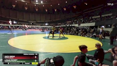 85 lbs Quarterfinal - Jack Grew, Virginia Beach vs Logan Bundy, Landstown Eagles Wrestling Clu