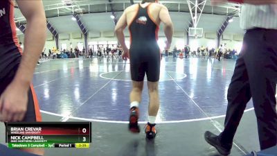 165 lbs Cons. Semi - Nick Campbell, Ohio Northern Univerity vs Brian Crevar, Wheeling University