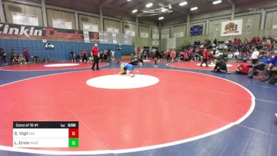 132 lbs Consi Of 16 #1 - Gabriel Vigil, San Luis Obispo vs Luke Ervin, Madera