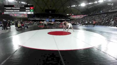Boys 2A 190 lbs Cons. Round 2 - Matthew Duthie, West Valley (Spokane) vs Donny Faulkner, Marysville Pilchuck