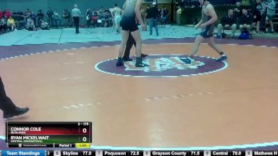 2 - 175 lbs Cons. Round 3 - Connor Cole, Richlands vs Ryan Mickelwait, Central (Woodstock)