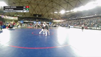 Girls 4A 170 lbs Cons. Round 5 - Evie Hasiak, Lake Washington (Girls) vs Gianna Sowers, Davis (Girls)